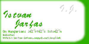 istvan jarfas business card